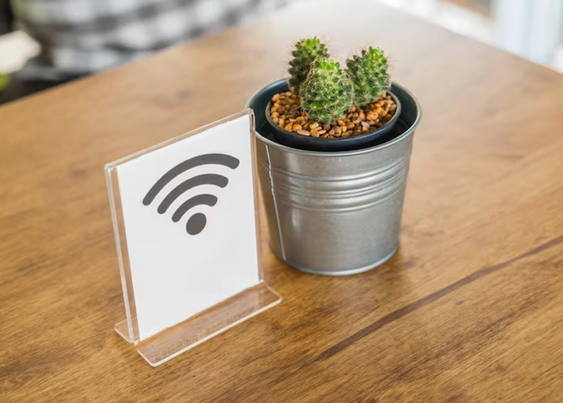 Wi-Fi sign on table